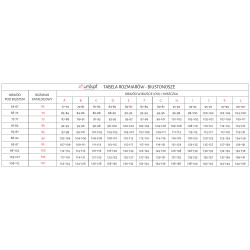 Tabela rozmiarów producenta